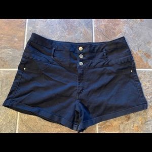 Black Button Up Shorts